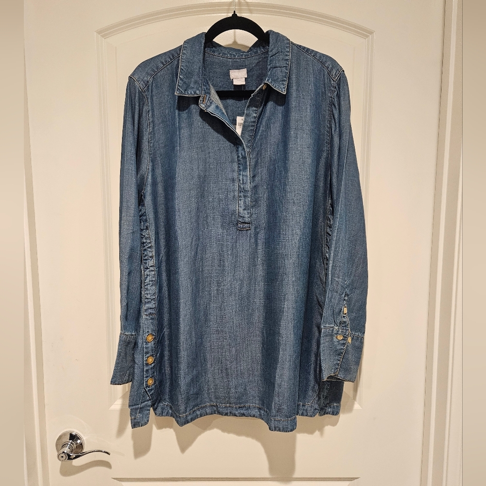 Chico's Stephem Demin Tunic Size 3 #580
